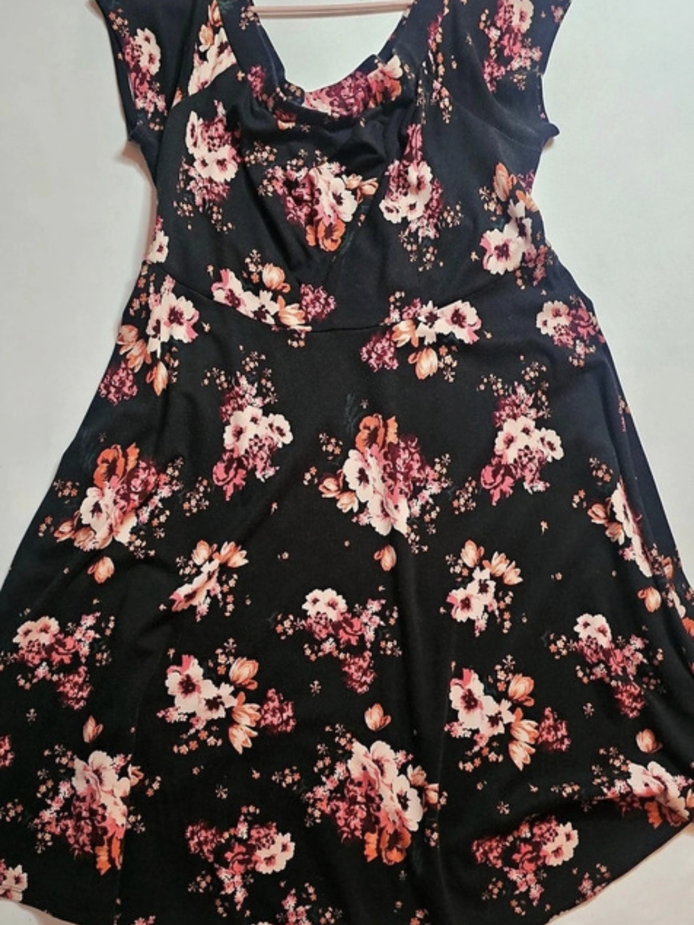 TORRID Floral Midi Dress in Black & Pink Size 2